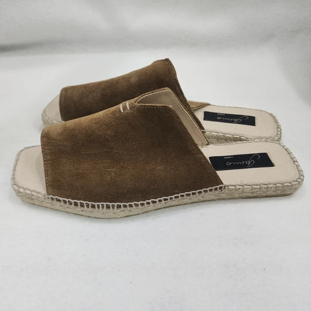 Gaimo Womens Eu 42 Us 11 Slide Brown Suede Comfort Slip On Espadrille Sandals